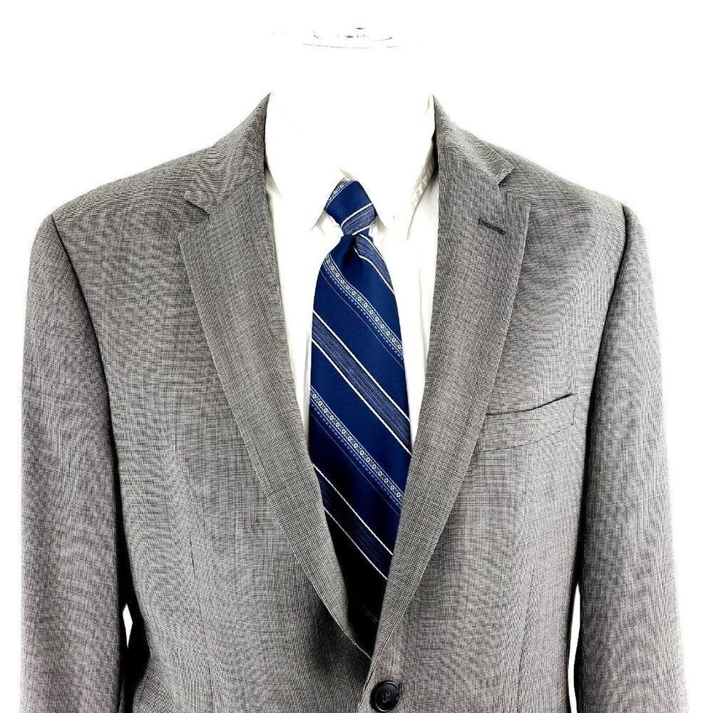 Joseph‎ Jos A Bank Wool 2 Button Blazer 38R Gray Star Check Tagged 41L